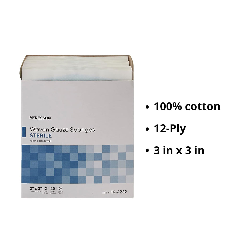 Gauze 3 x 3 inch. 40 packs per box