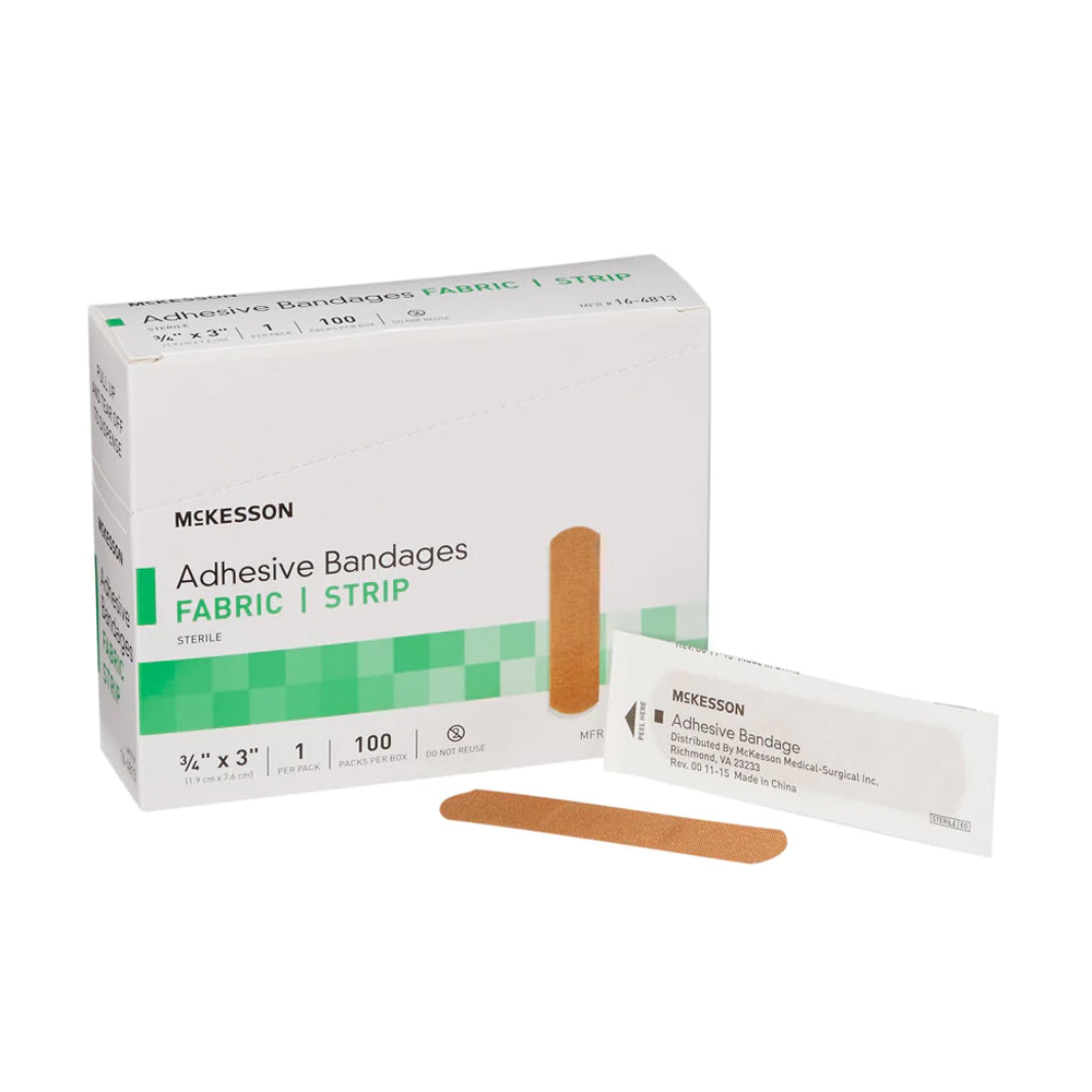 Adhesive Strip McKesson Fabric Bandage/Band Aids Tan Sterile